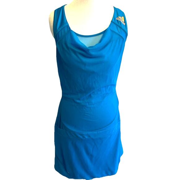 Adidas Mesh Tennis Dress Cowl Neck Sheer Geo Print Ana Ivanovic 2014 Aus Open M - Picture 3 of 12